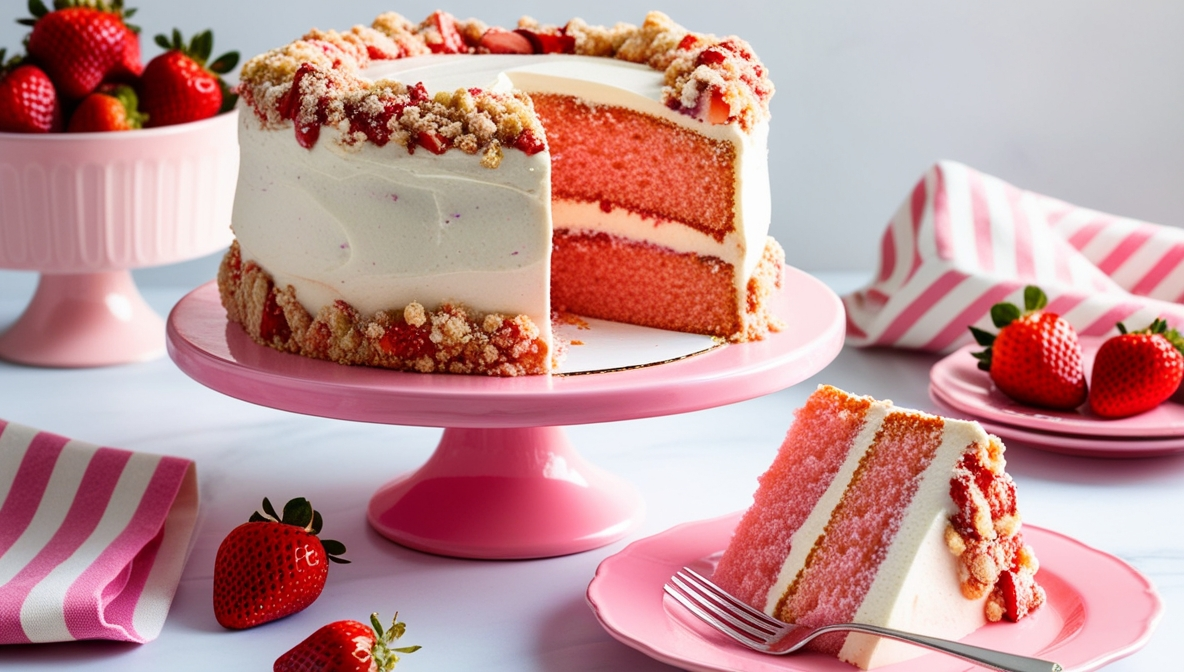 strawberry crunch cake